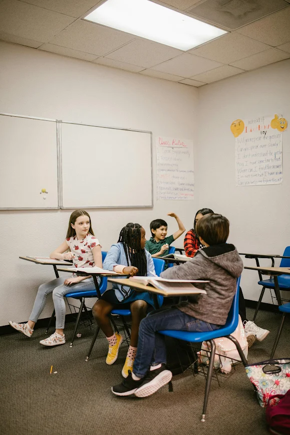 Students in classroom talking